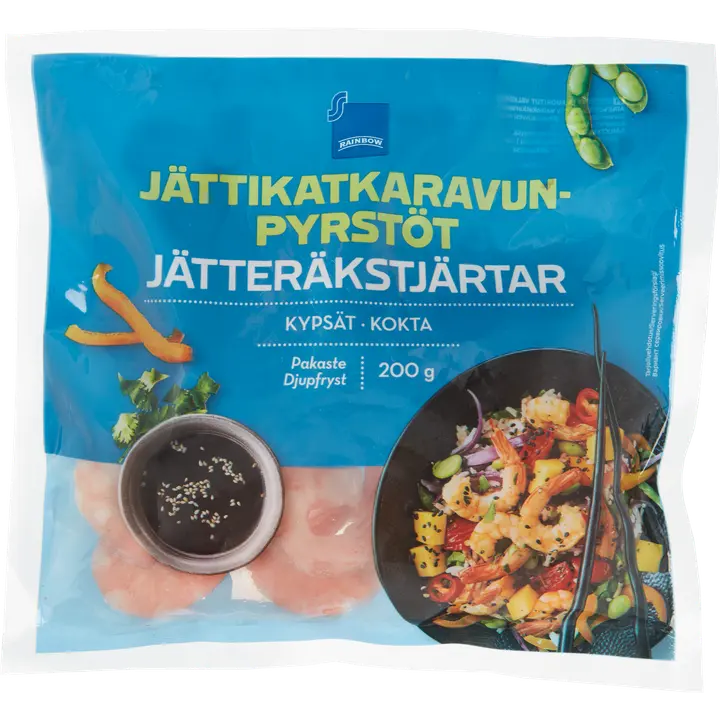 Rainbow jättikatkaravunpyrstöt kypsät 200g pakaste