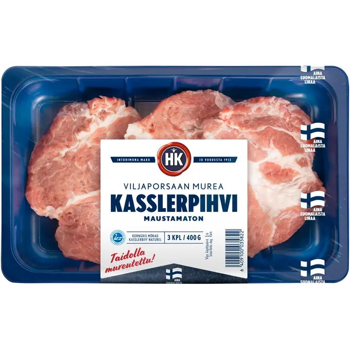 HK Viljaporsaan murea kasslerpihvi maustamaton 400g