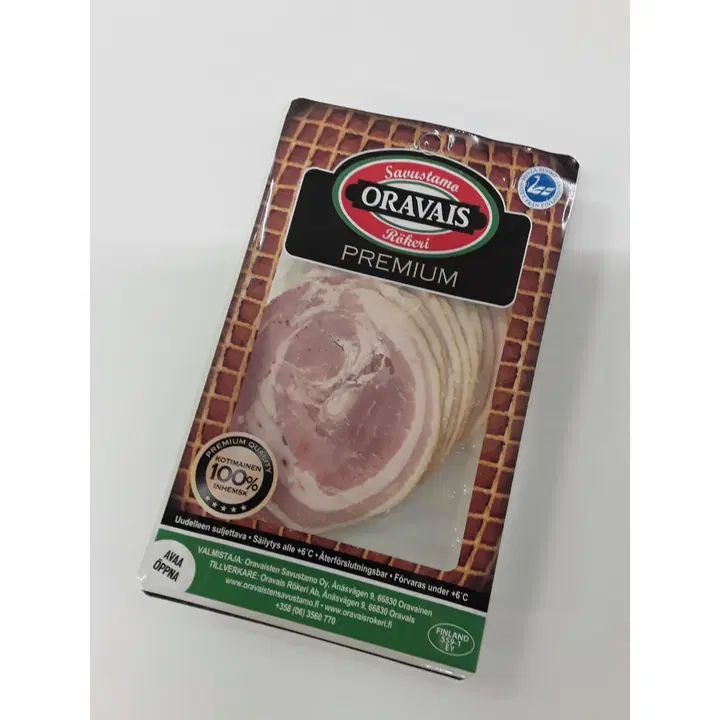 Oravaisten Savustamo kypsä burgerpekoni, siivut 170 g