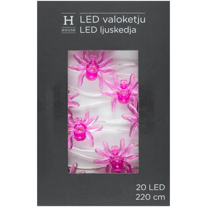House valoketju hämähäkki 20 LED liila