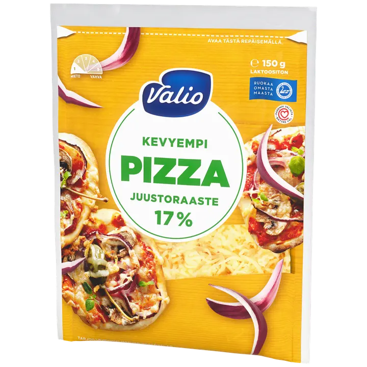 Valio kevyempi pizzajuusto 17 % e150 g raaste