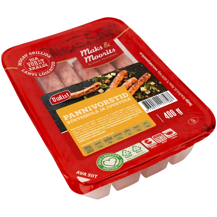 Maks ja Moorits Pannivorstid Röstsibula Ja Juustuga 400G