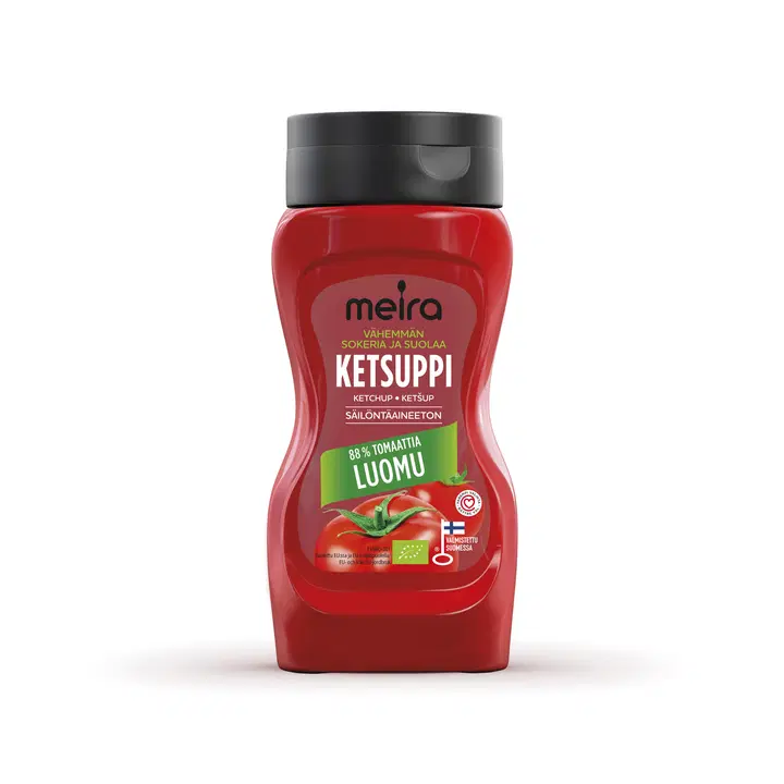 Meira Luomu ketsuppi vähemmän sokeria ja suolaa 250g