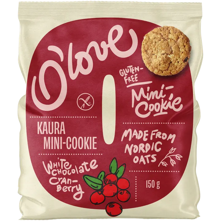 Porokylän O´love Valkosuklaa-Karpalo cookie 150 g gluteeniton