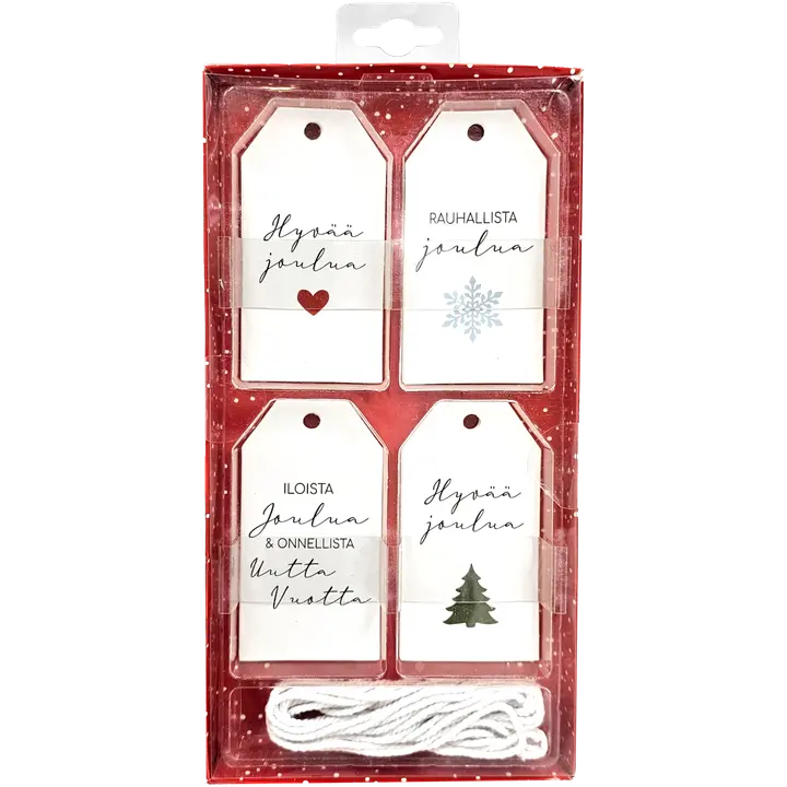 J.K. Primeco pakettikorttisetti Joulutekstit valkoinen 20kpl