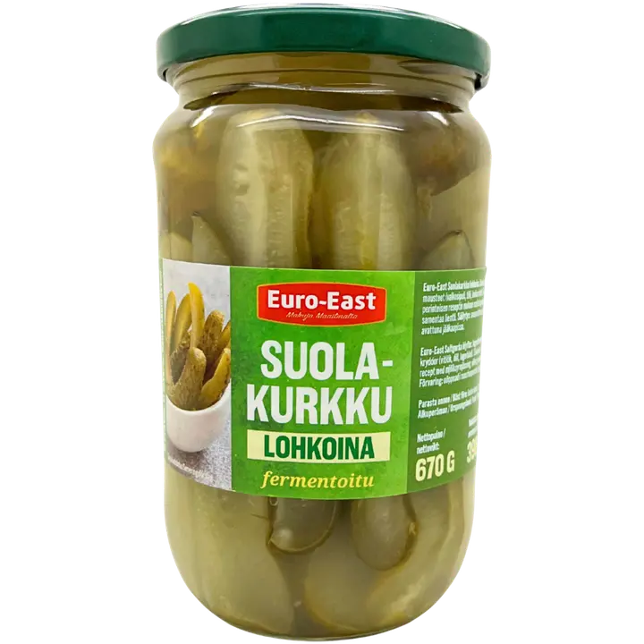 Euro-East suolakurkku lohkoina 670 g / 390 g
