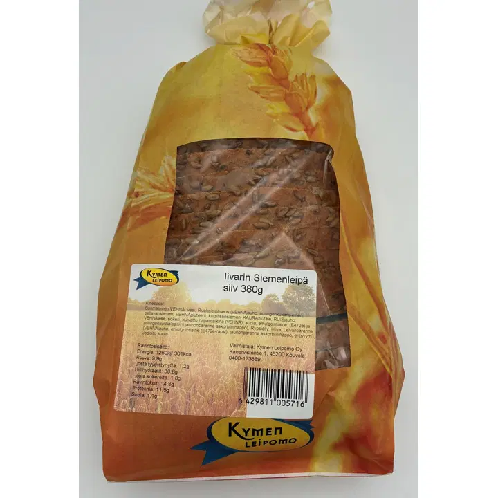Kymen Leipomo Iivarin siemenleipä 380g