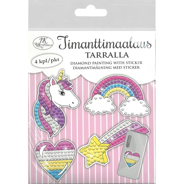 J.K. Primeco timanttimaalaustarra Pinkki 4kpl
