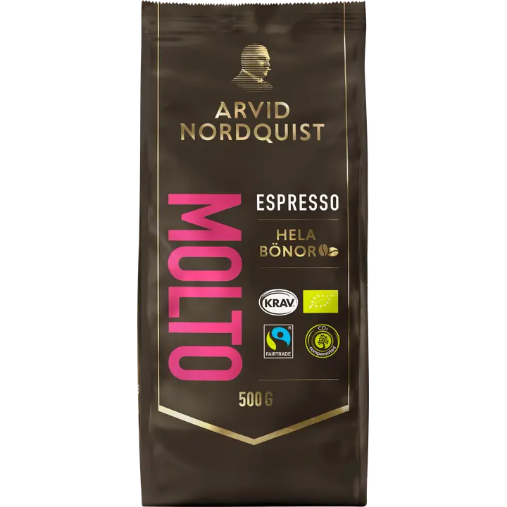 Arvid Nordquist Espresso 500g Molto pavut Luomu, Fairtrade