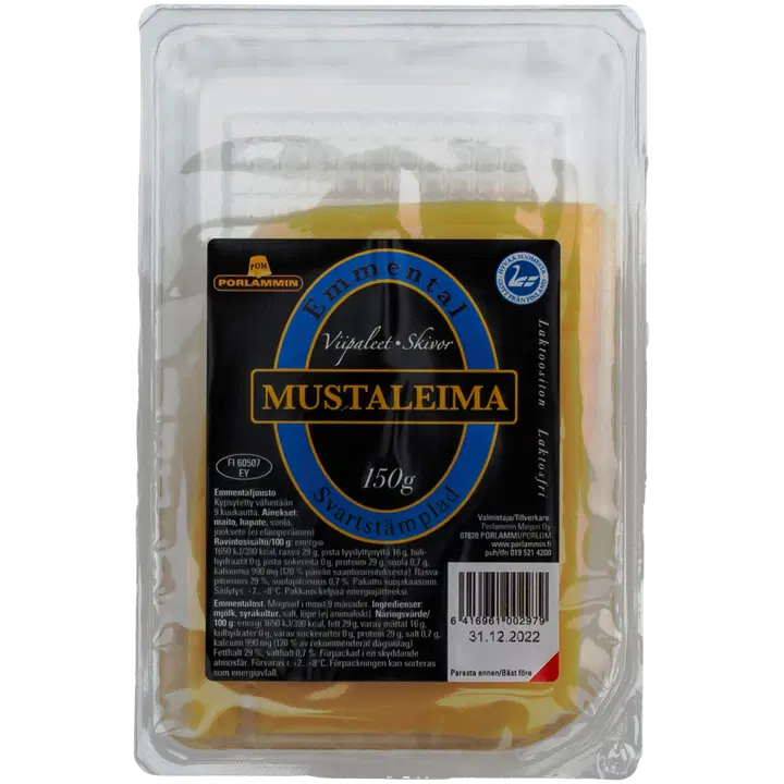 Porlammin mustaleima 150g emmentaljuustoviipale