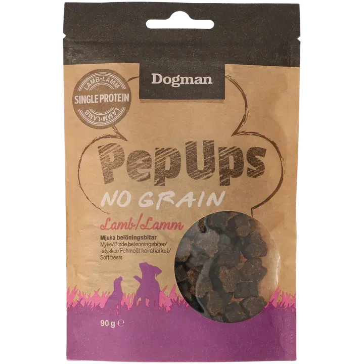 Dogman Pep Ups No Grain Lammas pehmeät koiranherkut 90g