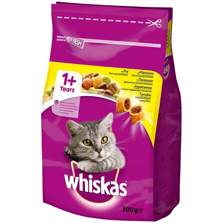 Whiskas kuivtoit täiskasvanud kassidele kanaga 300g