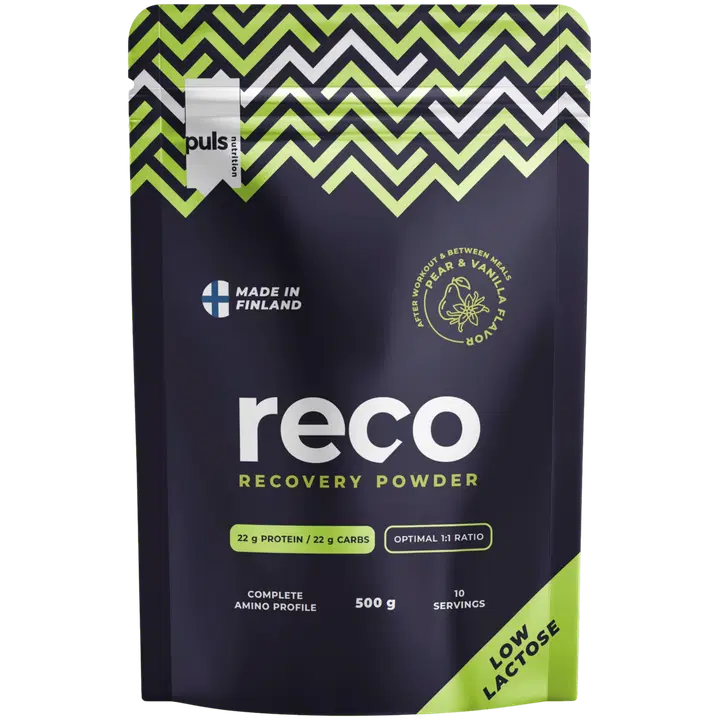 PULS RECO taastusjoogipulber Pirn-Vanilje, laktoosivaba, 500g