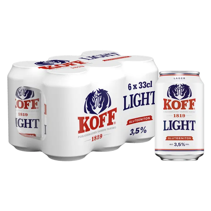 6-pack Koff Light Lager olut 3,5 % tölkki 0,33 L