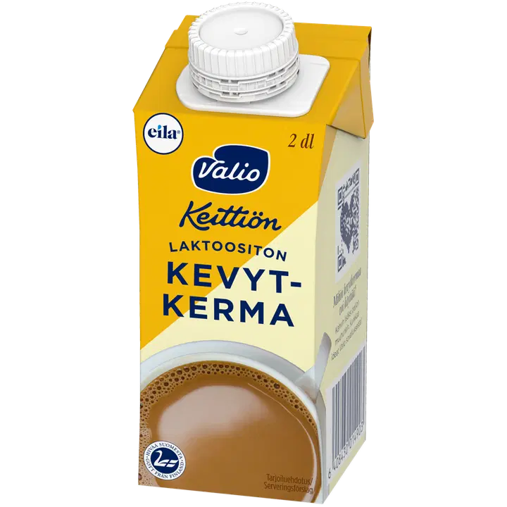 Valio Keittiön kevytkerma UHT laktoositon 2 dl