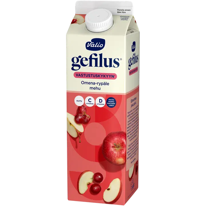 Valio Gefilus® saft 1 l äpple-druva+fiber