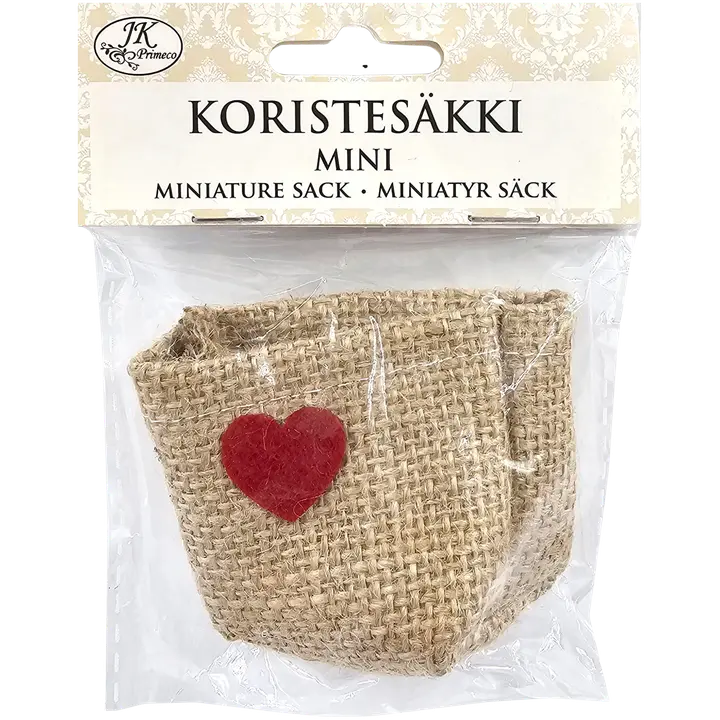 J.K. Primeco koristesäkki mini Sydän punainen