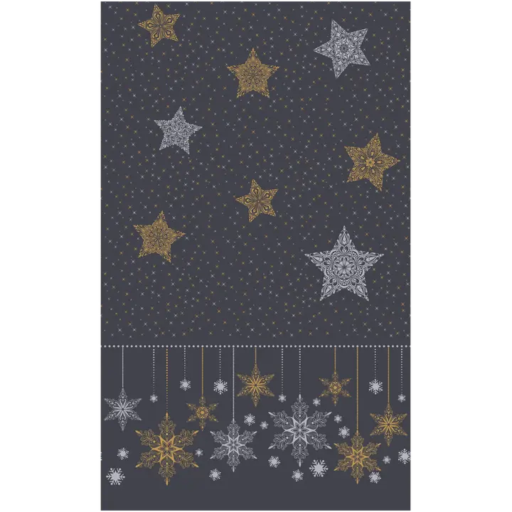 DUNI Dunicel 138x220cm Snowstar Black pöytäliina