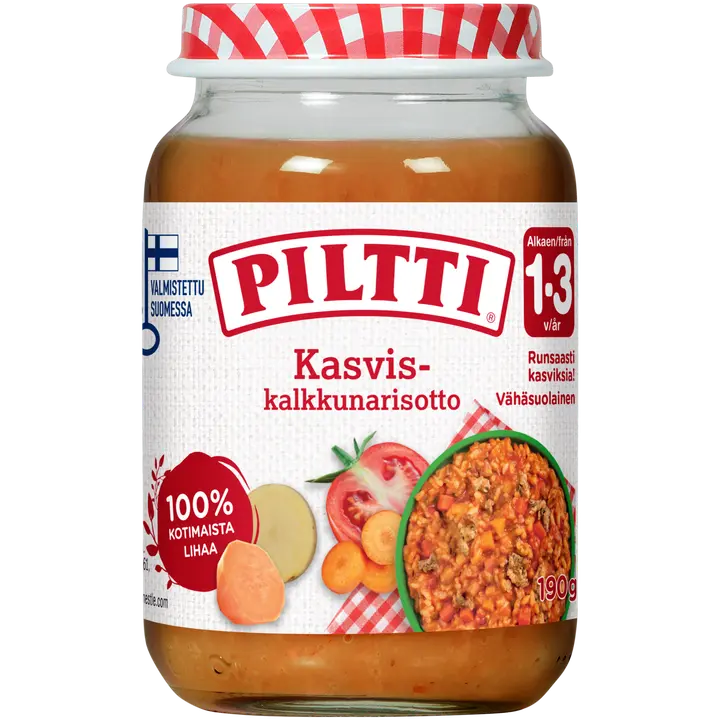 Piltti 190g Kasvis-kalkkunarisotto lastenateria 1-3v