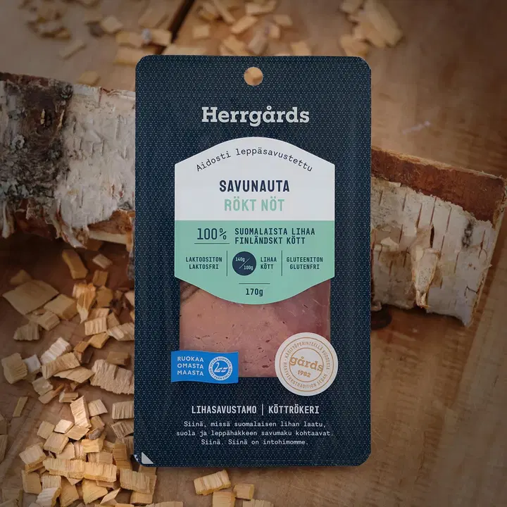 Herrgårds köttrökeri - lihasavustamo Savunauta, viipaloitu 170g