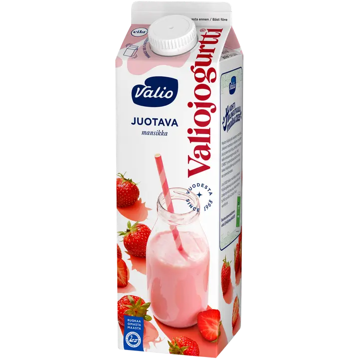 Valiojogurtti® juotava 0,95 l mansikka laktoositon