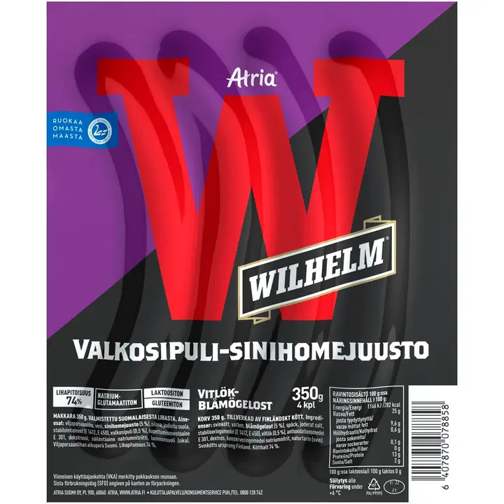 Atria Wilhelm Valkosipuli-sinihomejuusto 350g