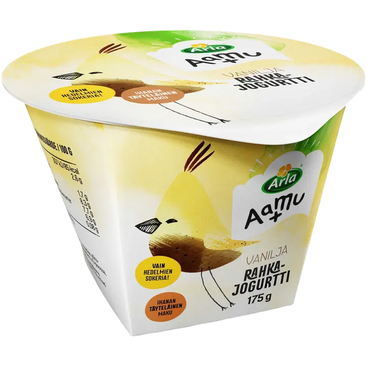 Arla Aamu+ vaniljarahkajogurtti 175 g laktoositon