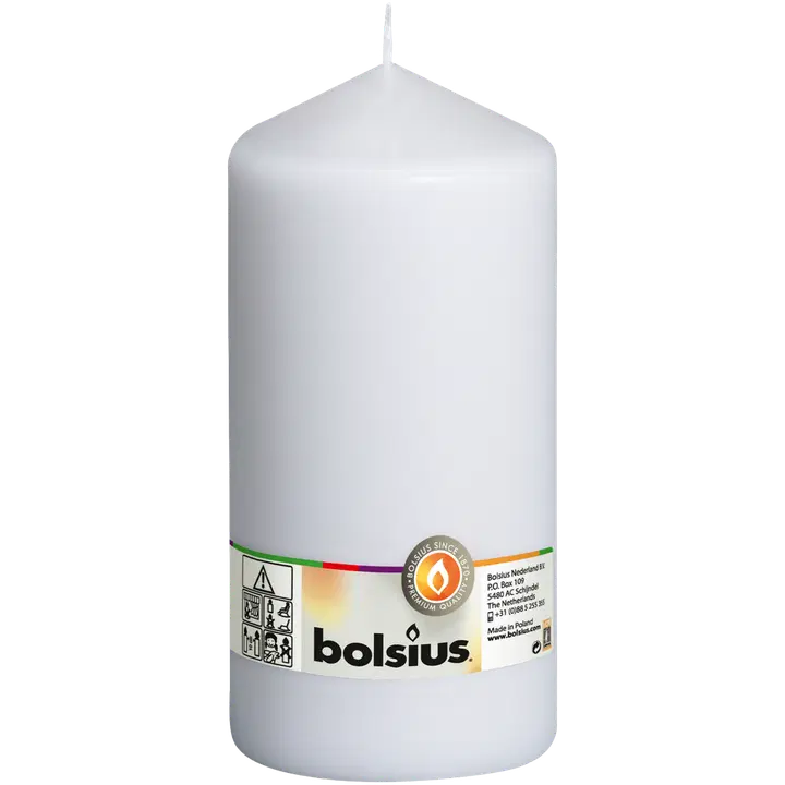 Bolsius pöytäkynttilä 20x10 cm 120h valkoinen