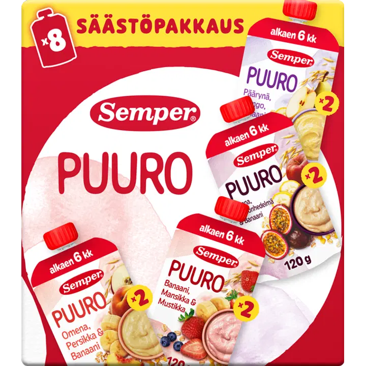Semper Puuro 8x120g säästöpakkaus alk. 6 kk