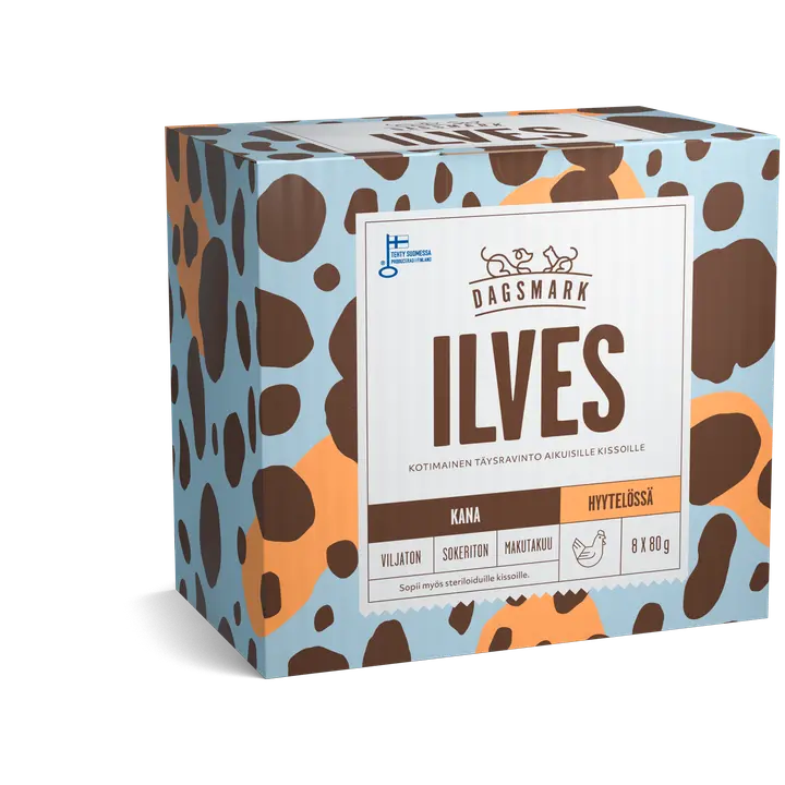 Dagsmark ILVES kotimainen kissan täysravinto, kanaa hyytelössä 8 x 80 g