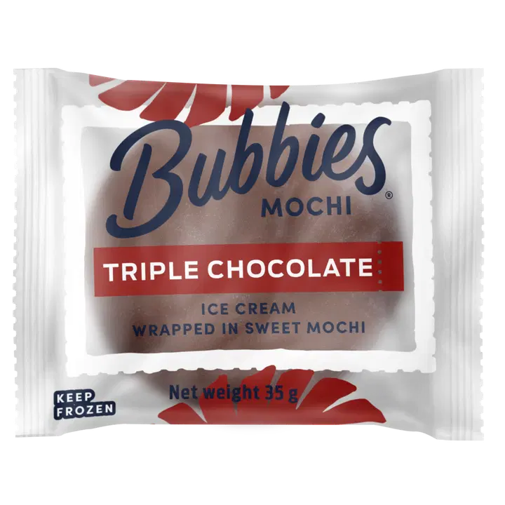 Bubbies Kolmen suklaan mochi. Suklaajäätelöä makeassa riisitaikinassa 35g
