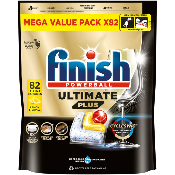 Finish Ultimate Plus konetiskitabletti Lemon 82kpl