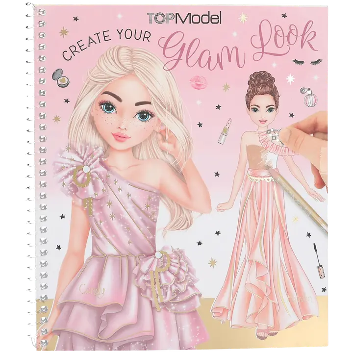 TOPModel Dress Me Up Tarra- ja värityskirja GLAM LOOK