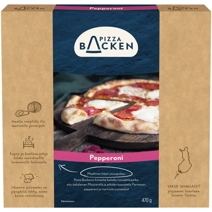 Pizza Backen Pepperoni 470g pakastepizza