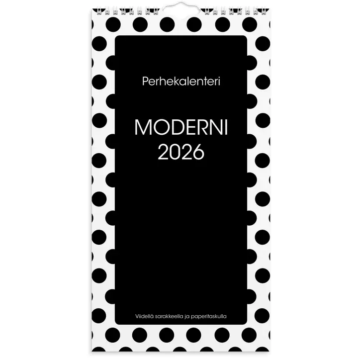 Burde Perhekalenteri 2026 Moderni paperitaskulla