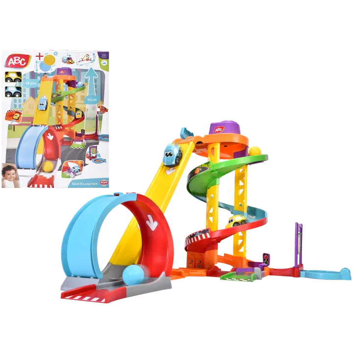 Dickie Toys - ABC Race N Loop rata, 2 autoa ja 2 kuulaa