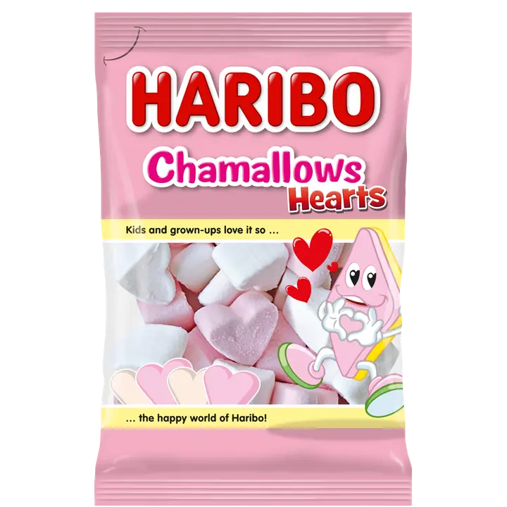 HARIBO Chamallows Hearts 175 g sydänvaahtokarkki