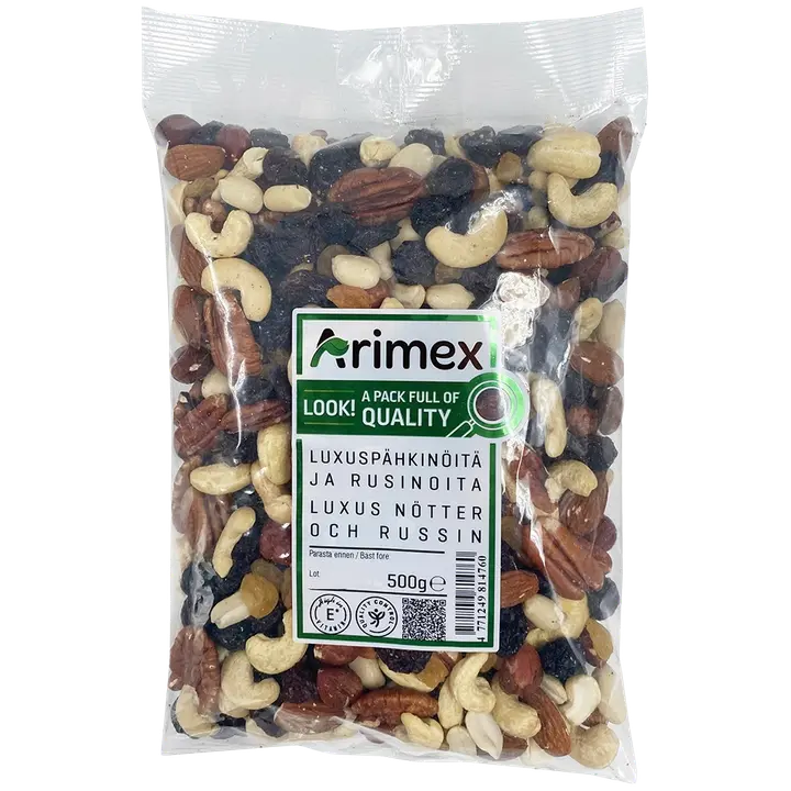 Arimex Luxuspähkinöitä ja rusinoita 500g