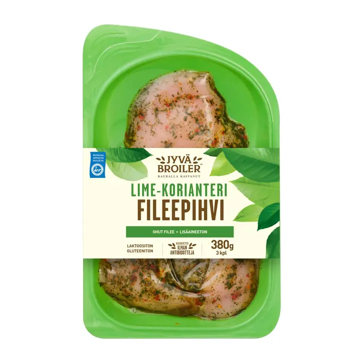 Jyväbroiler Broilerin Fileepihvi Lime-Korianteri 380g