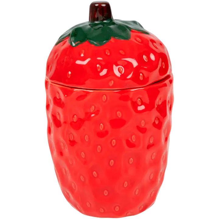 Koristepurkki mansikka punainen 14 cm
