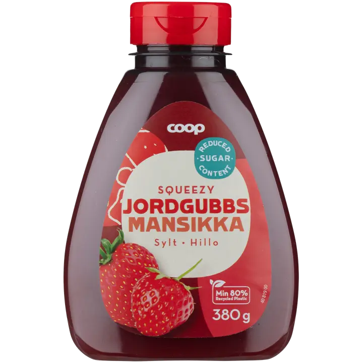 Coop mansikkahillo pullossa vähemmän sokeria 380 g