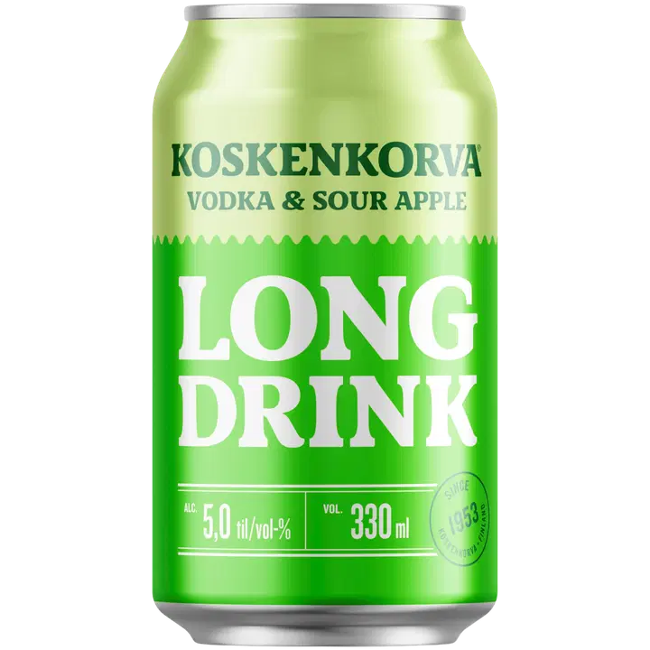 Koskenkorva Long Drink Vodka&Sour Apple muu alkohoolne jook 5%vol 330 ml