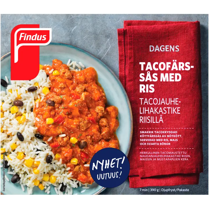 Findus Dagens Tacojauhelihakastike riisillä 390g