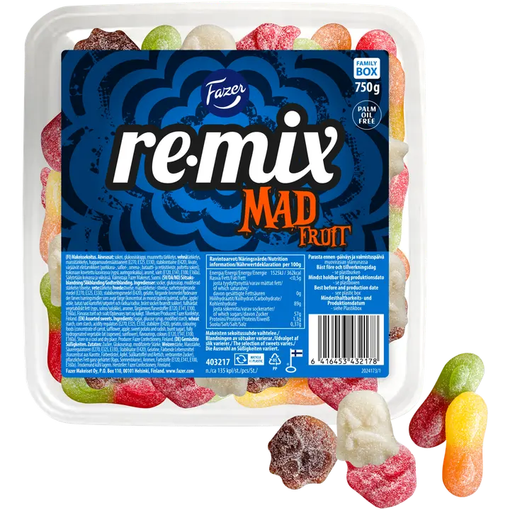 Fazer Remix Mad Fruit Mix irtokarkkilaatikko 750 g