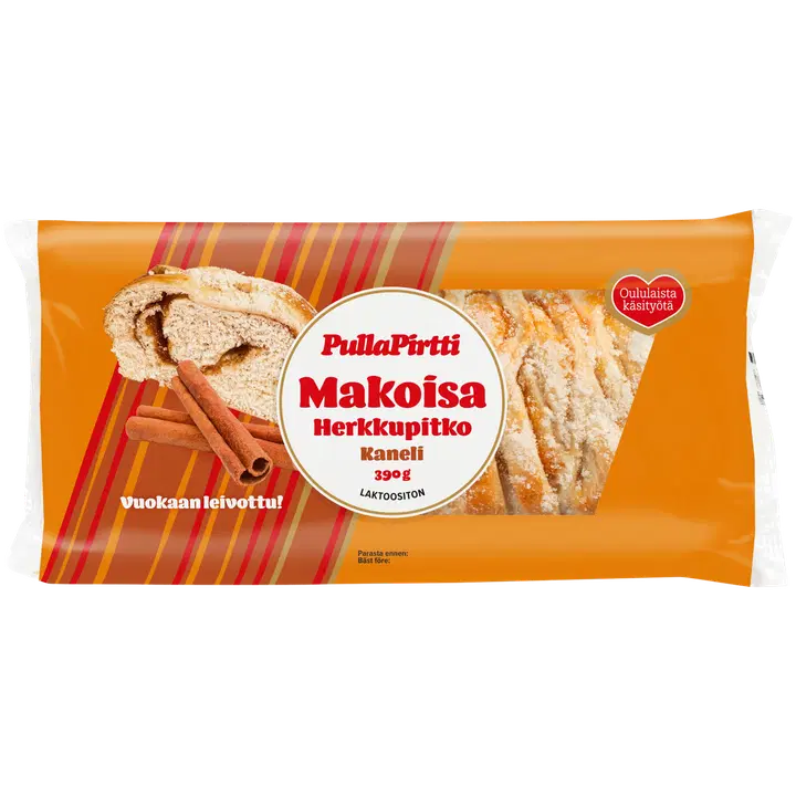Pulla-Pirtti Makoisa Herkkupitko Kaneli 390g laktoositon kanelitäytepitko