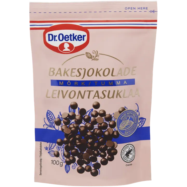 Dr.Oetker tumeda šokolaadi nööbid küpsetamiseks 100 g