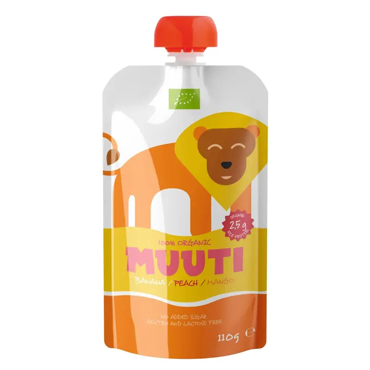 Muuti luomu banaani persikka mango riisiproteiini smoothie 110g 12kk