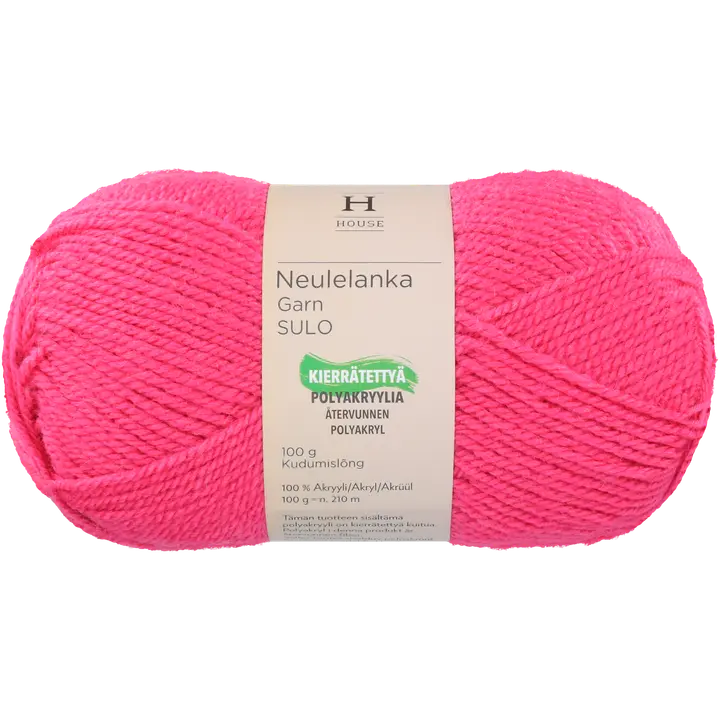 House neulelanka akryyli Sulo 100 g Rasberry Pink 10121