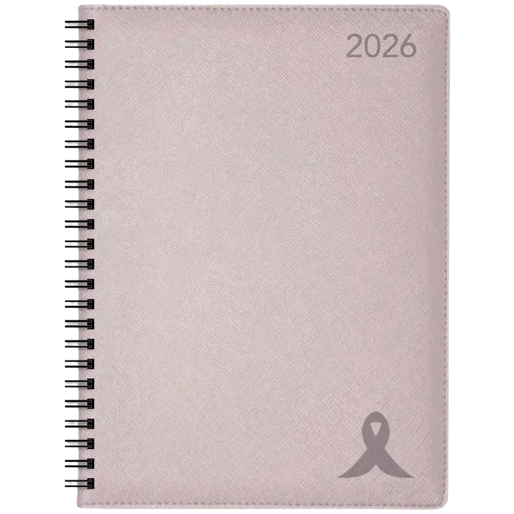 Vuosikalenteri Roosa nauha A5 2026 ruusukulta