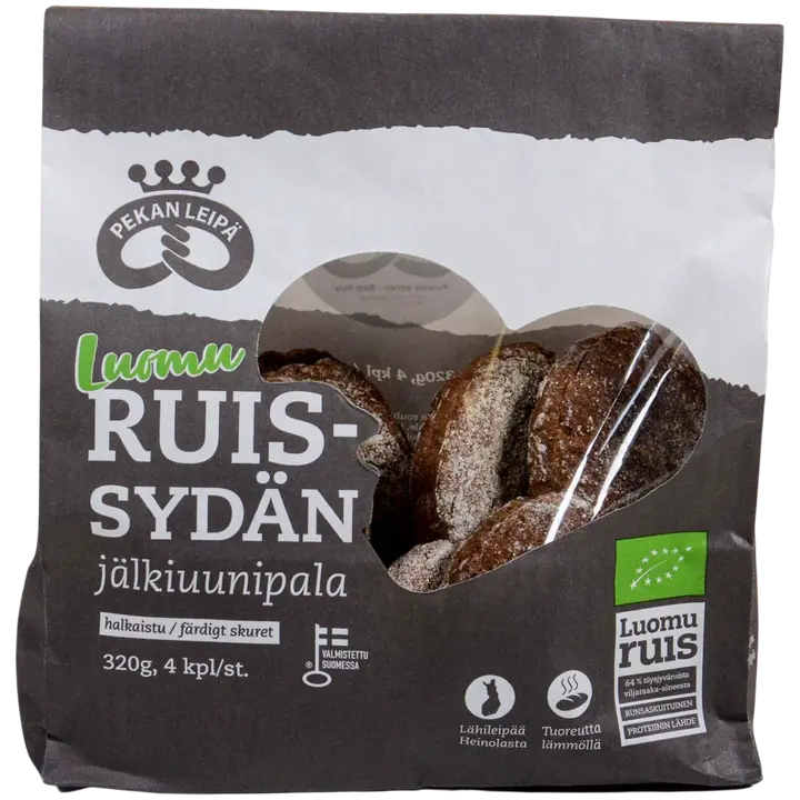 Pekan Leipä Luomu Ruissydän jälkiuunipala 4kpl 320g